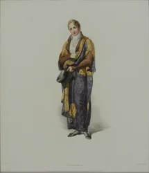 Szlachcic, sztychowany przez J. Agara, opublikowany w 1813 r. dla R. Ackermanna „Historia Oksfordu (rycina ręcznie kolorowana)